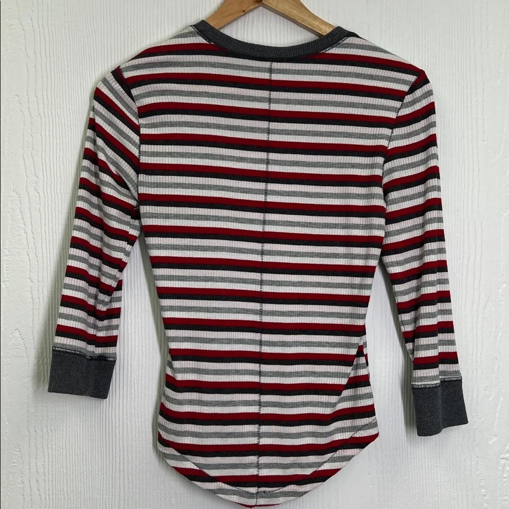 Free People - Good On You Striped Thermal Rose Quarter Sleeve Top Size Small - Picture 10 of 10